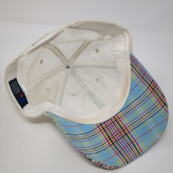 Cross Bling Snapback Trucker Hat Multicolor One Size Adjustable Mesh Back Plaid - Picture 7 of 9